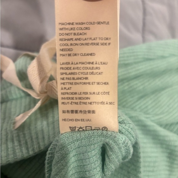 NWT Anthropologie Saturday Sunday Turquoise Ribbed Joggers Size XS. Tie Waist - Picture 7 of 8